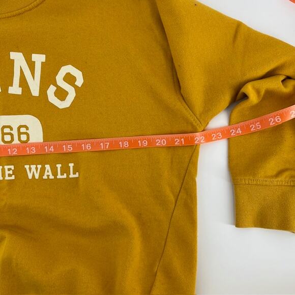 Vans Off The Wall Crewneck Sweatshirt Womens S Mustard Yellow Skater Girl - Picture 6 of 8